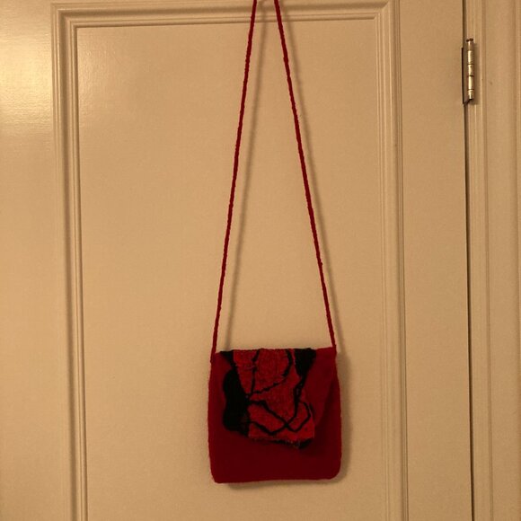 Artisan floral wool purse - Picture 6 of 13